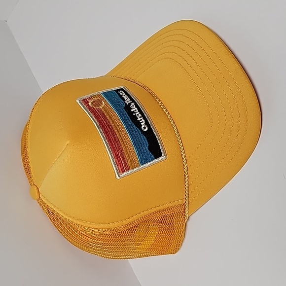 OTX Outside Texas TX Foam Trucker Baseball Dad Hat Cap Snap Back Patch Yellow - Picture 3 of 8